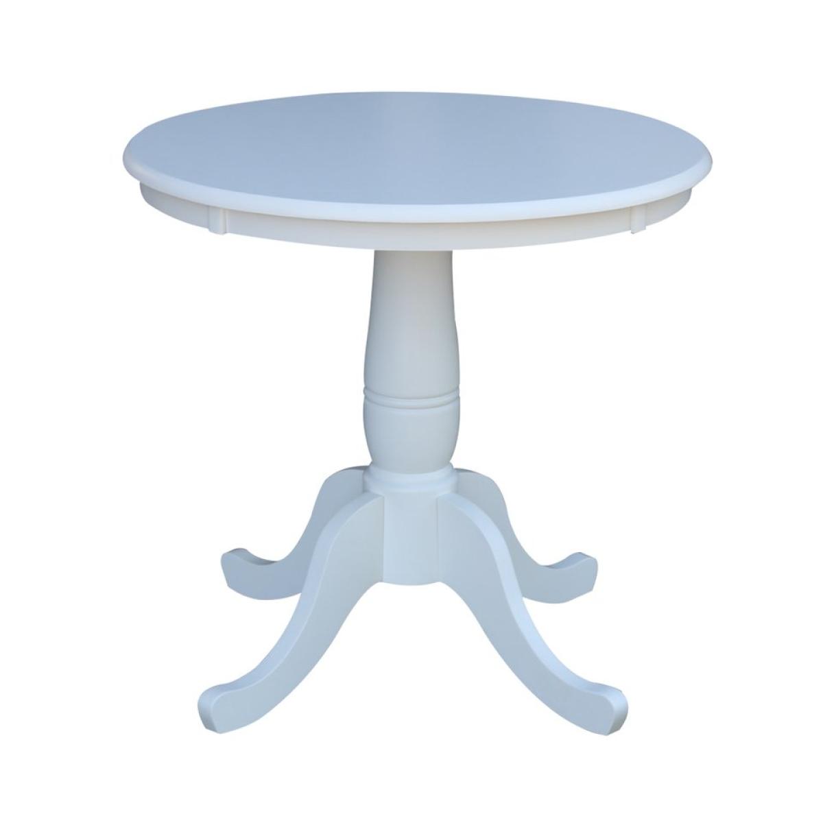 73a404952080ca2255e937dc3ce3d0b0 Dining Essentials - 30'' Round Table Top w/30"H Traditional Pedestal in Pure White - Image 1