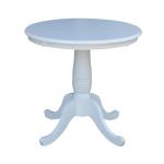 Dining Essentials - 30'' Round Table Top w/30"H Traditional Pedestal in Pure White