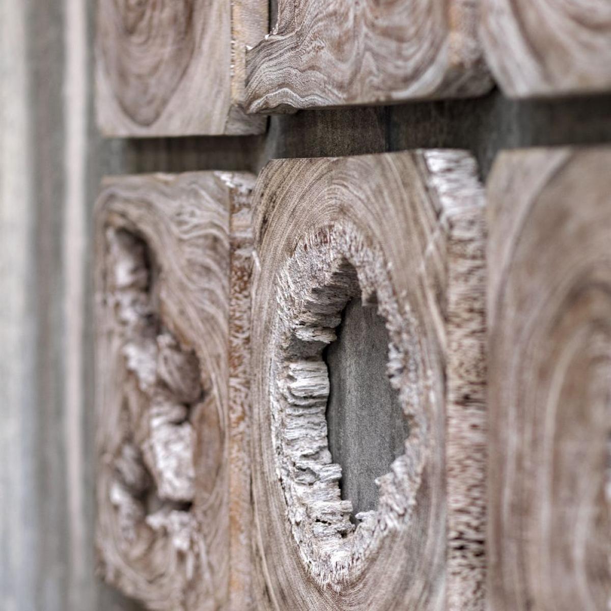 Bahati Wood Wall Decor, Whitewashed, S/9 - Image 6