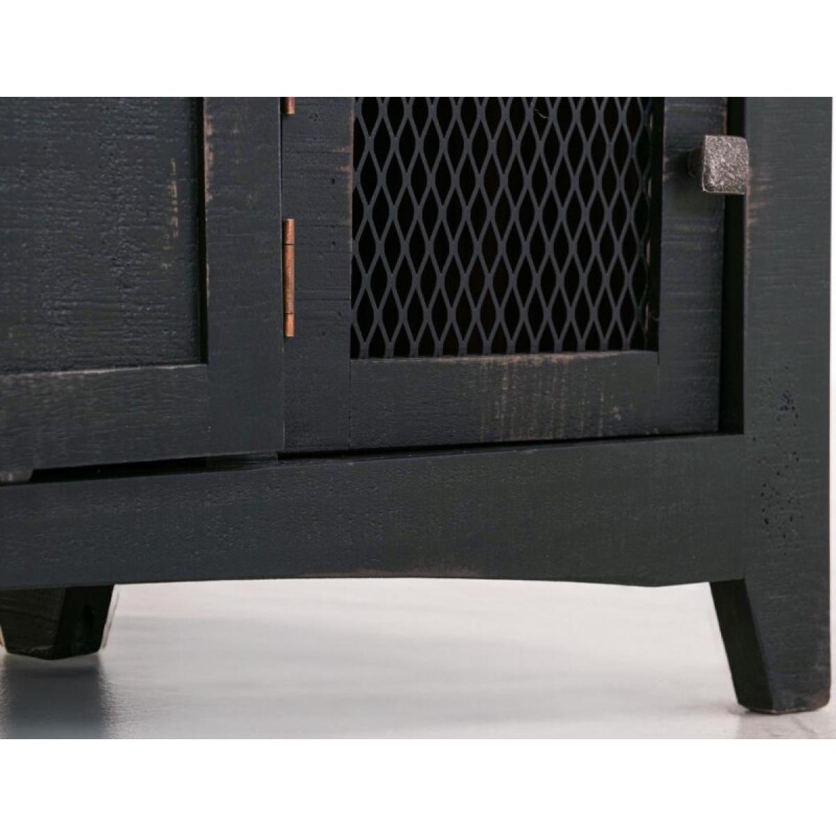 4 Sliding Doors, 4 Metal Mesh Doors Cocktail Table - Pueblo - Image 11