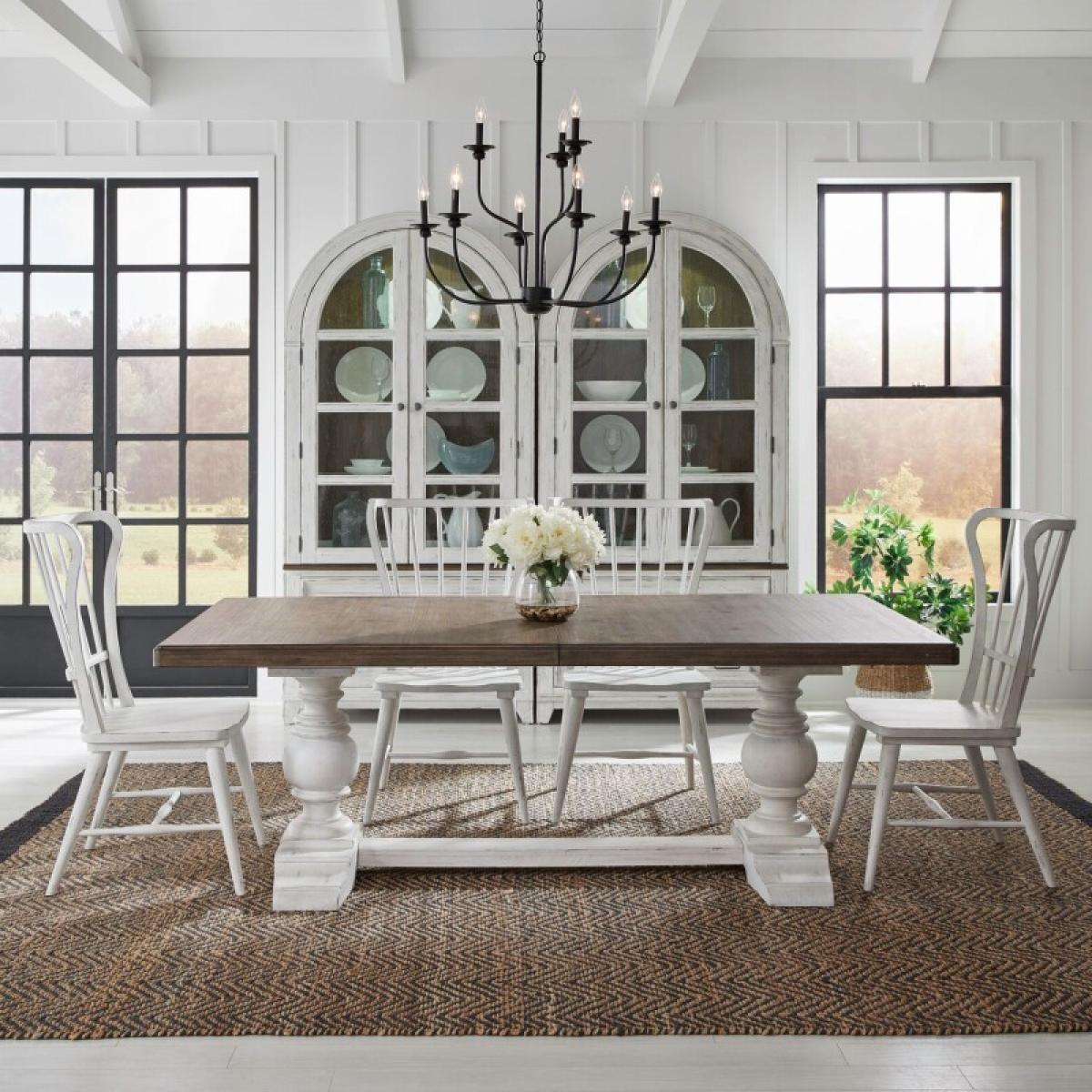 River Place 5 Piece Trestle Table Set - Image 2