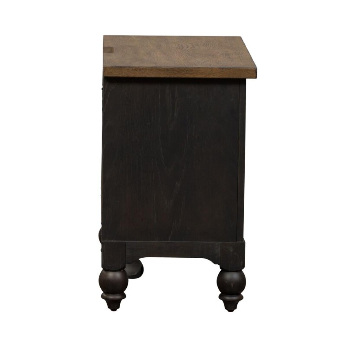 Americana Farmhouse 2 Drawer Night Stand w/ Charging Station - Black - Image 5