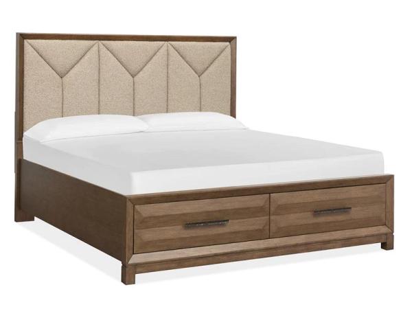 Callisto B6396-65A Complete King Panel Storage Bed w/Upholstered HB - Image 3