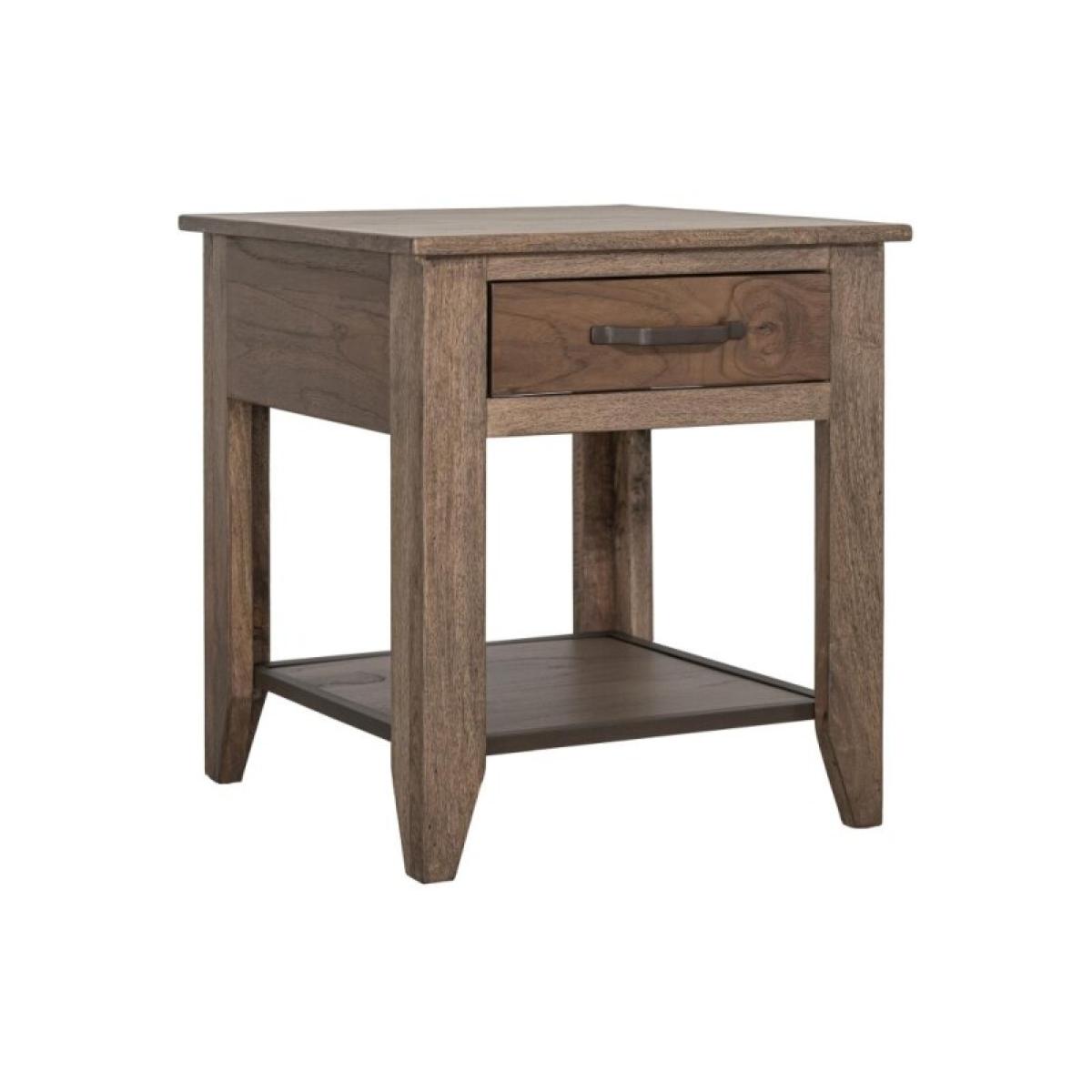1 Drawer, 1 Shelf, End Table - Natural Teca - Image 2