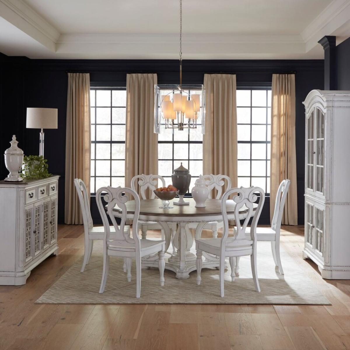 Magnolia Manor Opt 7 Piece Round Ped Table Set - Image 2