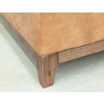 Wooden Frame & Base, Upholstered Square Ottoman - Olivo - Image 8