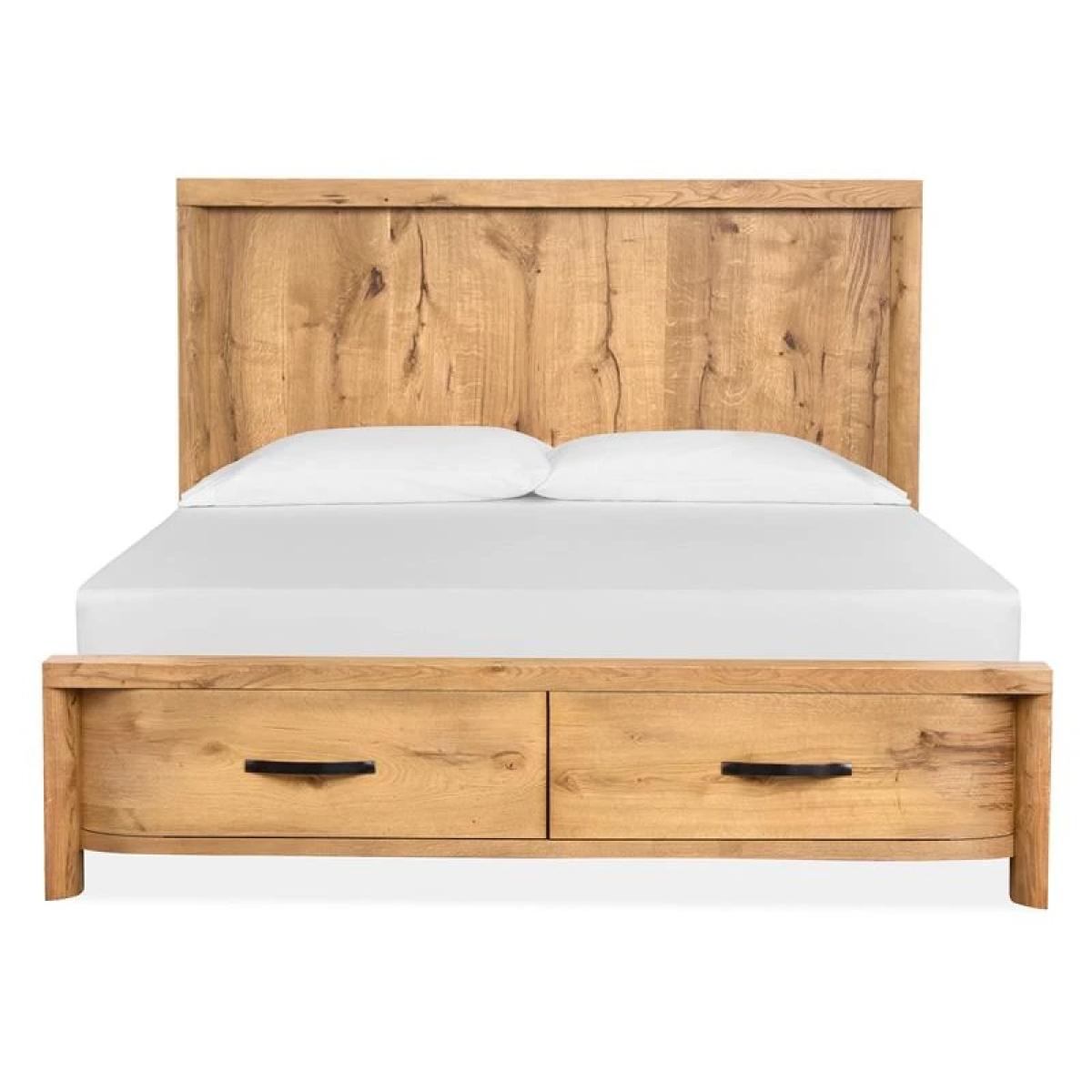 Laramie B6433-54SF Wood Queen Panel Bed Storage Footboard SU - Image 2