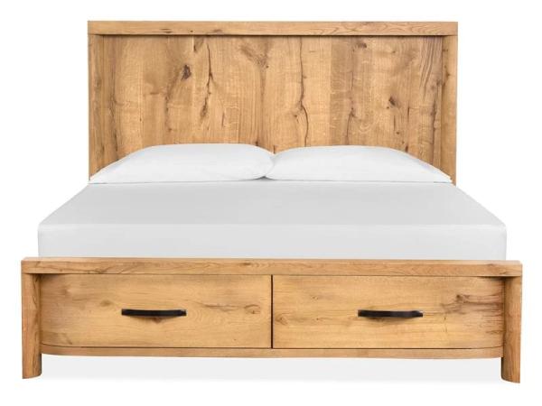 Laramie B6433-54SF Wood Queen Panel Bed Storage Footboard SU