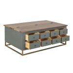 8 Drawers, Hinged Top Cocktail Table - Timber - Image 5