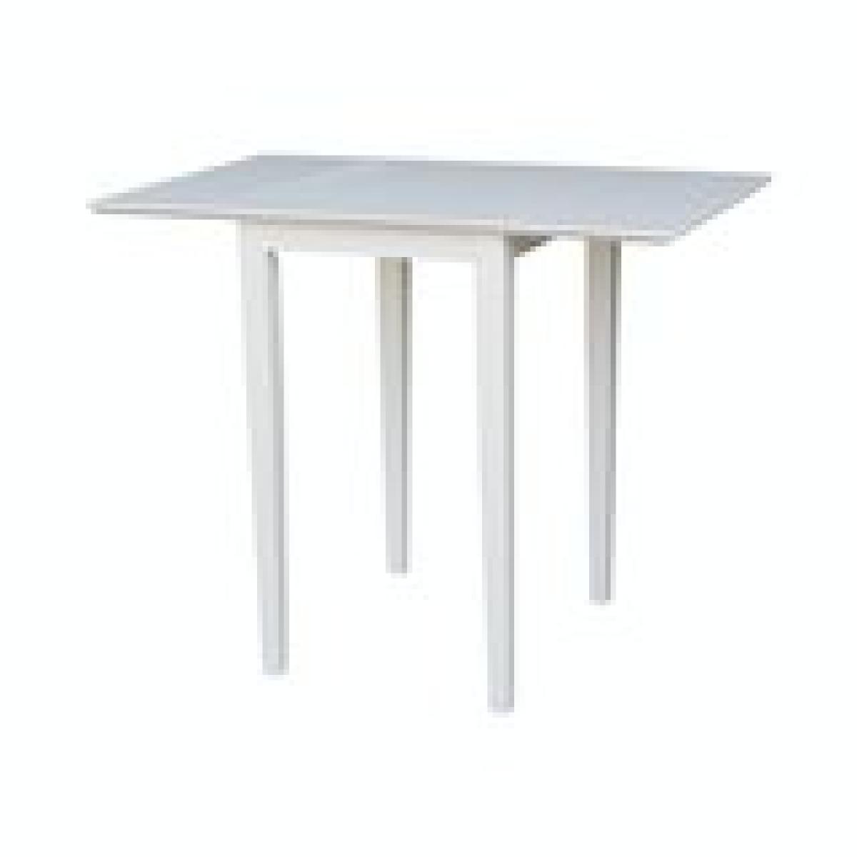 Dining Essentials - Small Drop Leaf Leg Table in White - Image 6