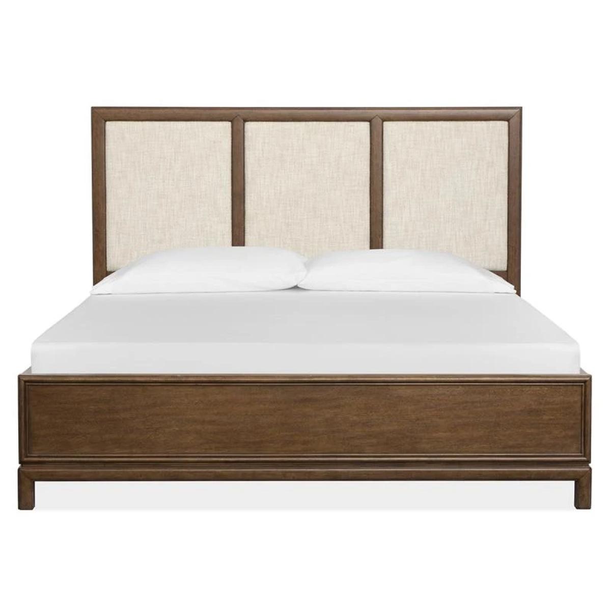 Ridgefield B6436-55H Wood Queen Panel Bed Upholstered Headboard KD - Image 2