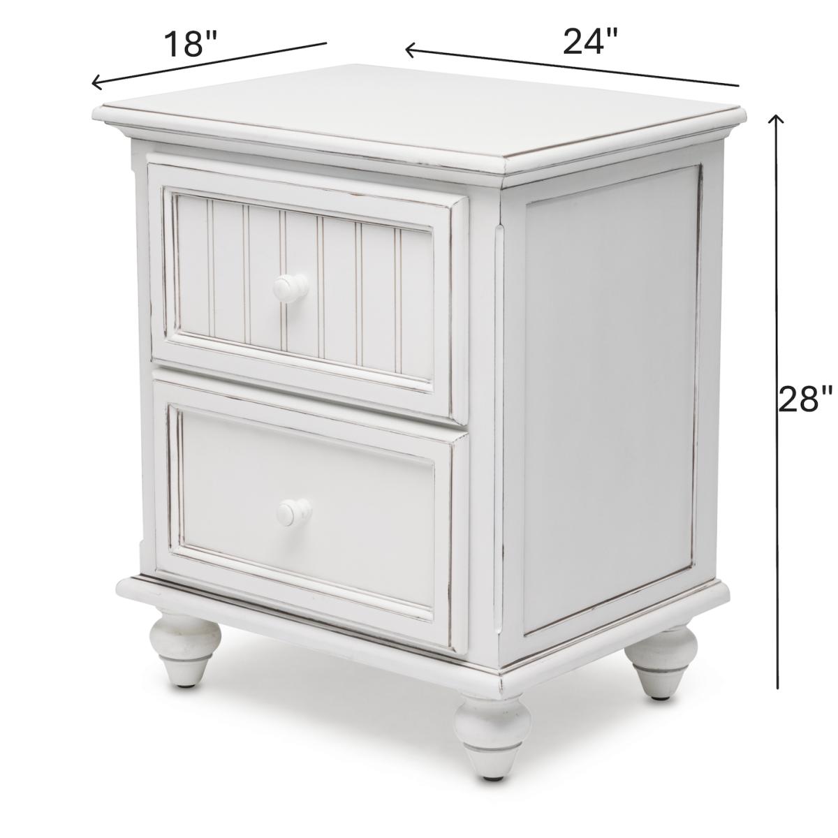 Monaco Blanc 2 Drawer Electrified Nightstand - Image 8
