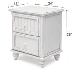 Monaco Blanc 2 Drawer Electrified Nightstand - Image 8