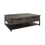 Dark Mita 4 Drawer, 1 Shelf Cocktail Table