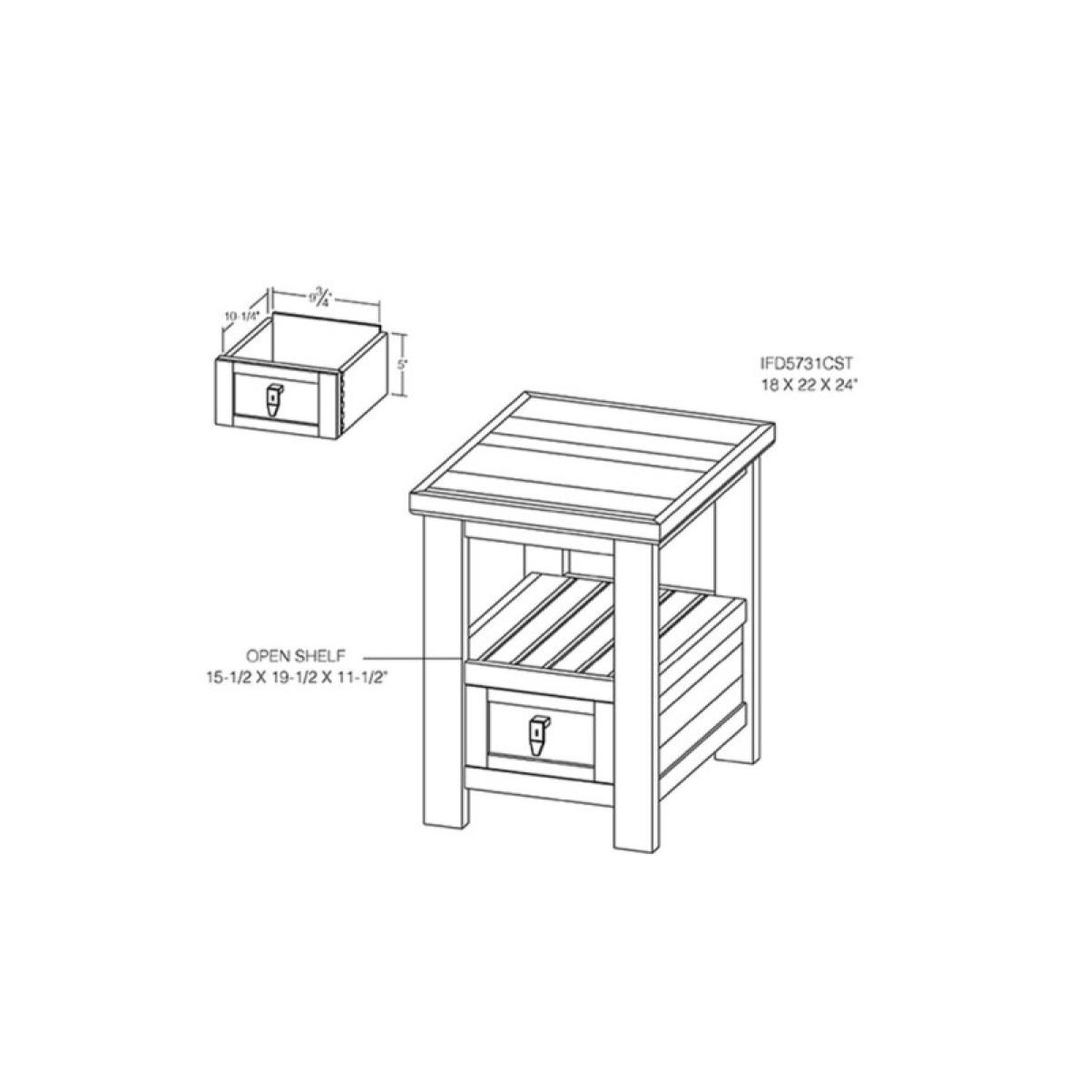 1 Drawer, Chairside Table - Dutton - Image 8