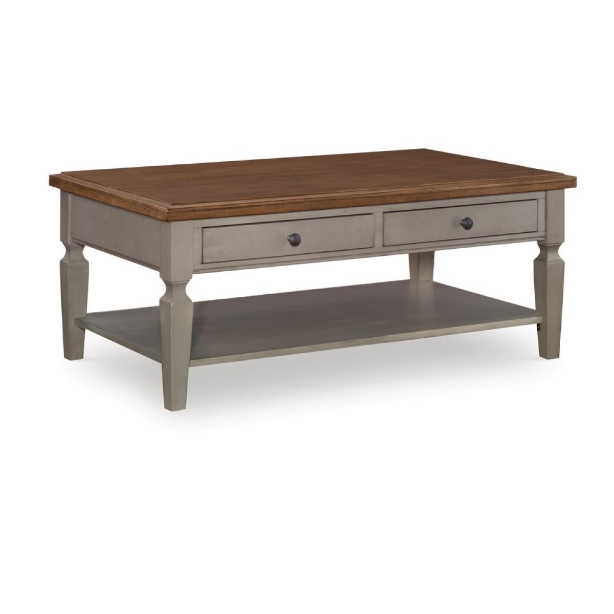 Home Accents - Vista Coffee Table in Hickory & Stone - Image 2