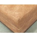 Wooden Frame & Base, Upholstered Square Ottoman - Olivo - Image 5