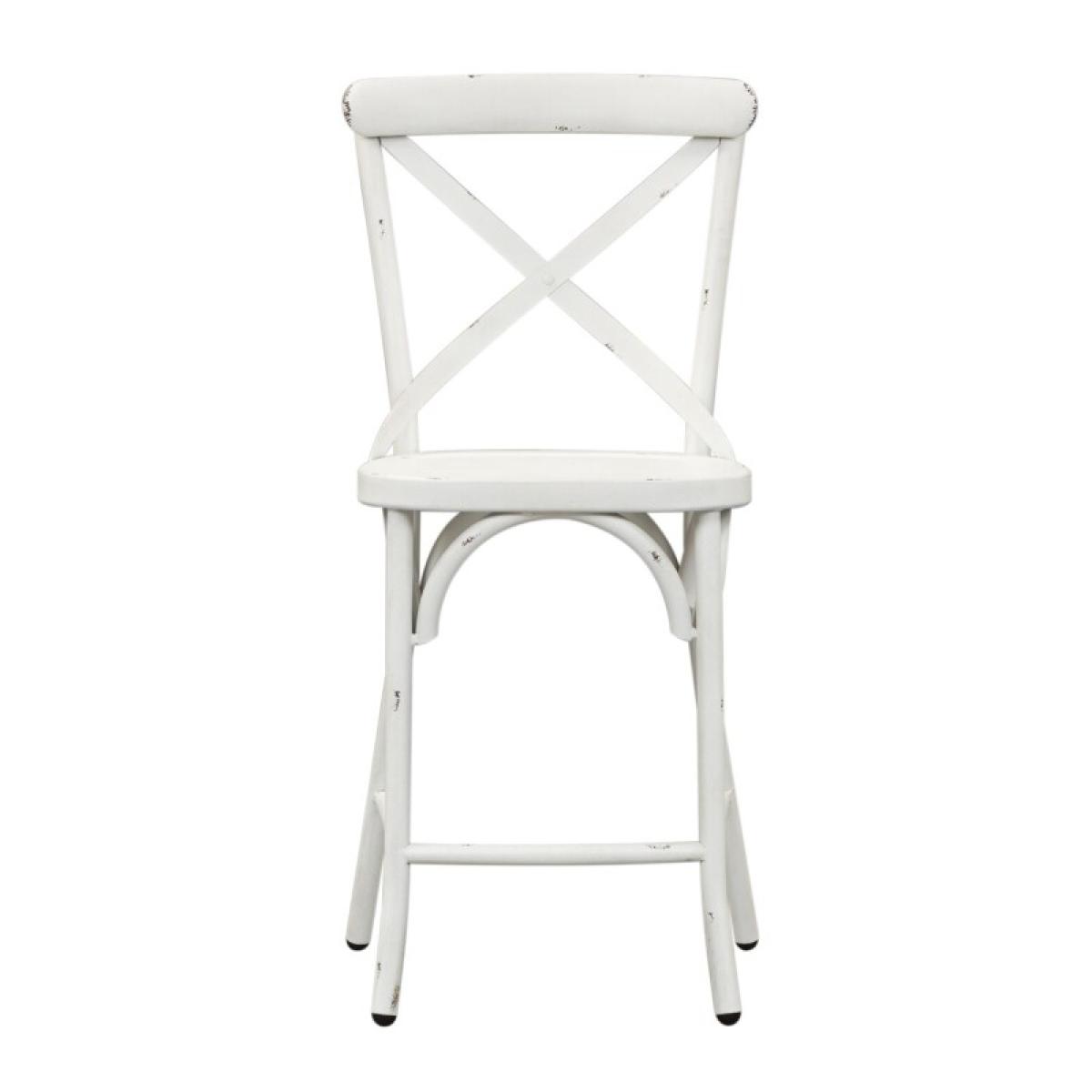 X Back Counter Chair - Antique White - Image 4