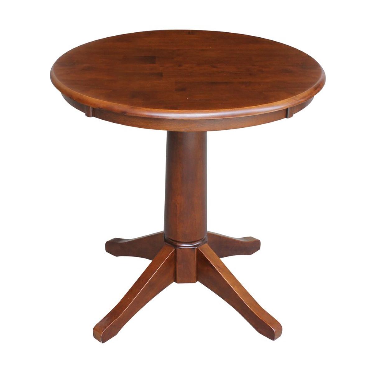 7ca403b270764d09bc97bc068774a576 Dining Essentials - 30''H Round Table Top w/30"H Transitional Pedestal in Espresso - Image 1