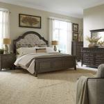 King California Uph Bed, Dresser & Mirror, Chest, Night Stand