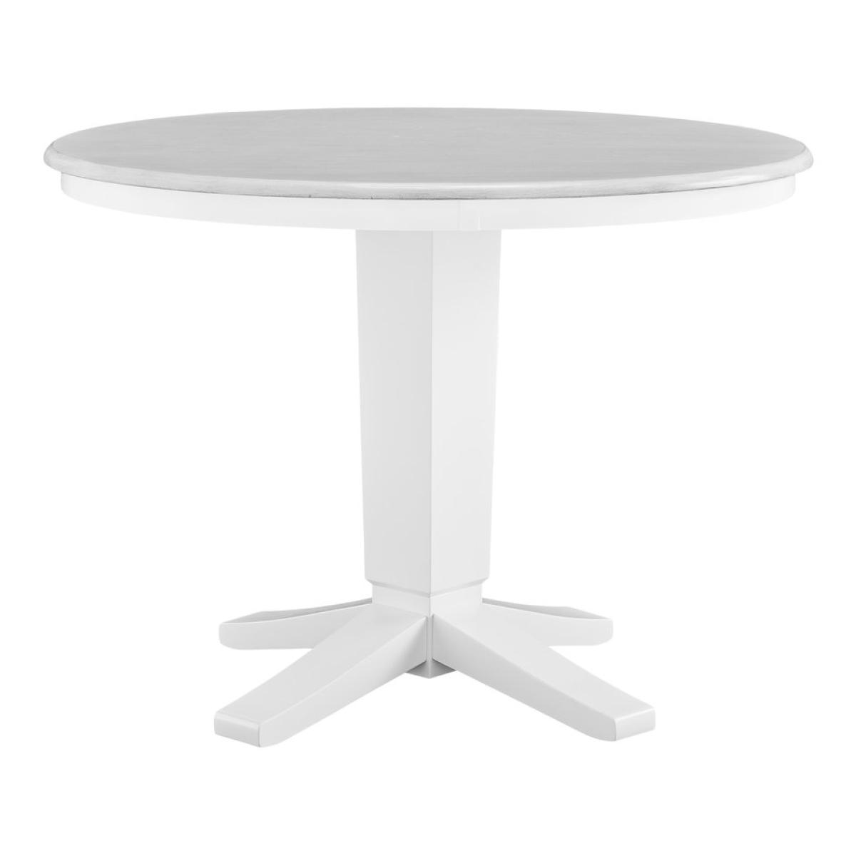 Hampton Collection - 42"Round Table Top w/ 30"H Aria Pedestal in Chalk and White - T128-42RT - Image 2