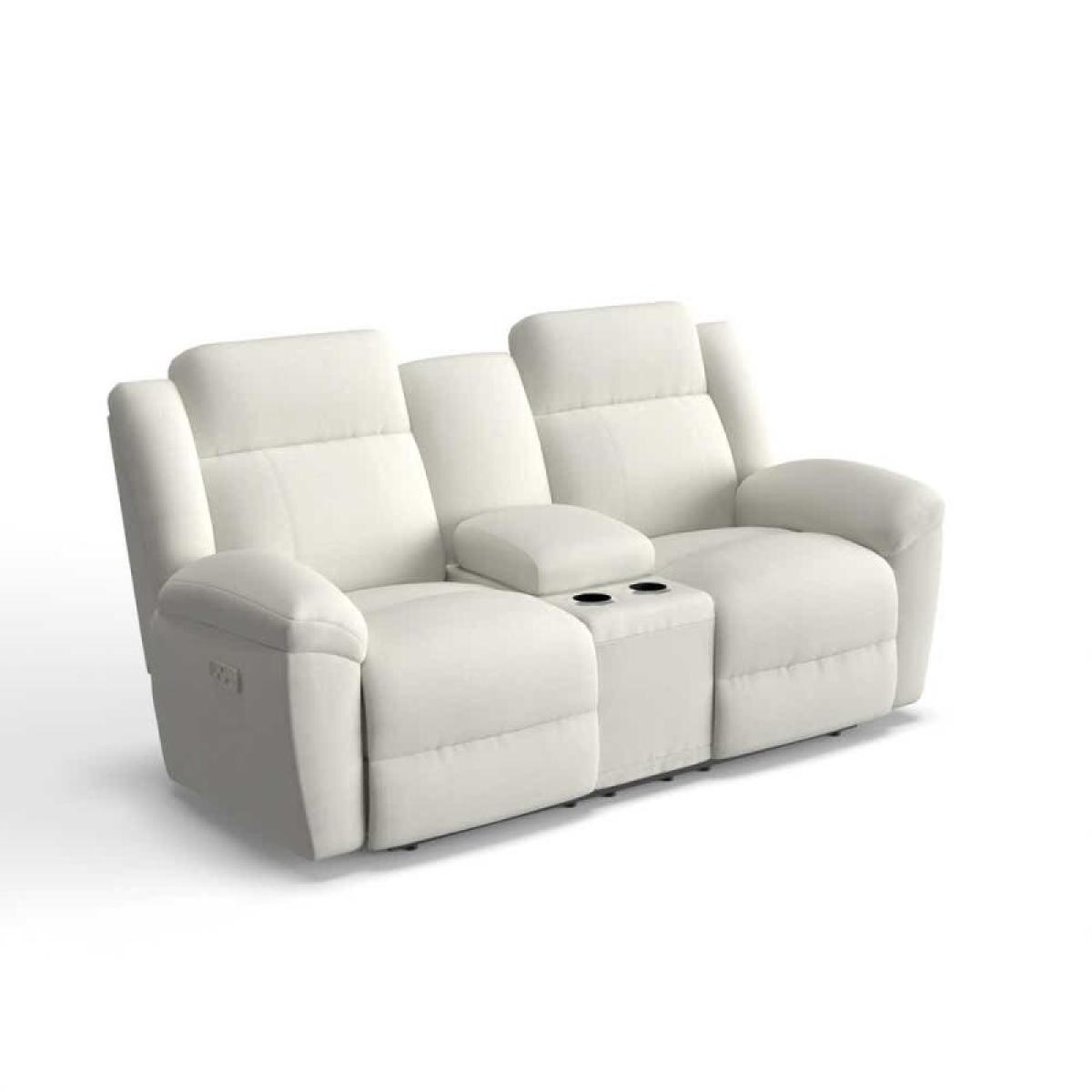 Joel Power Reclining Loveseat W/ Headrest, Lumbar & Console - Image 2
