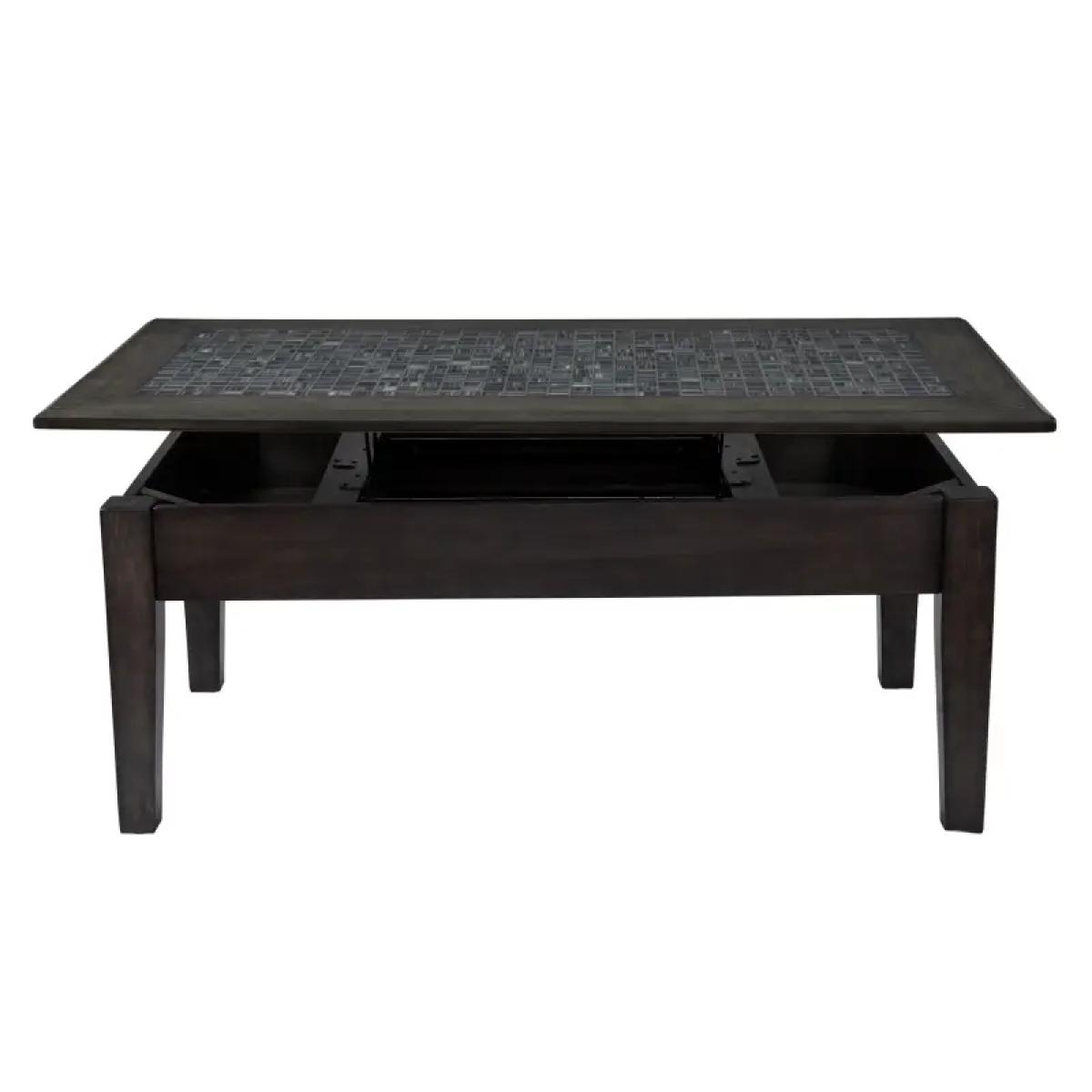 Grey Mosaic Lift Top Coffee Table - Image 5