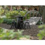 Wooden Round Seat Adjustable 24-30" Swivel Iron Base Barstool - Parota - Image 4