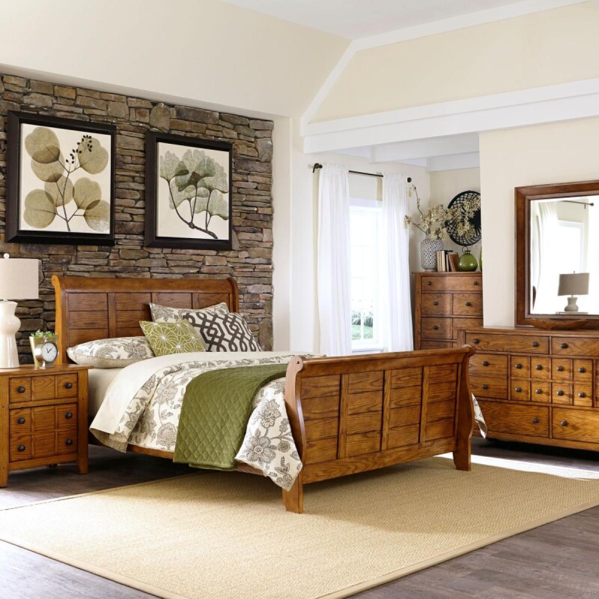 King California Sleigh Bed, Dresser & Mirror, Chest, Night Stand - Image 2