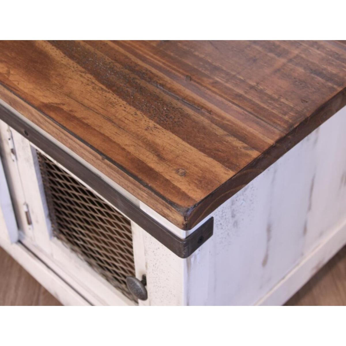 2 Sliding Doors 2 Metal Mesh Doors Cocktail Table - Pueblo - Image 6