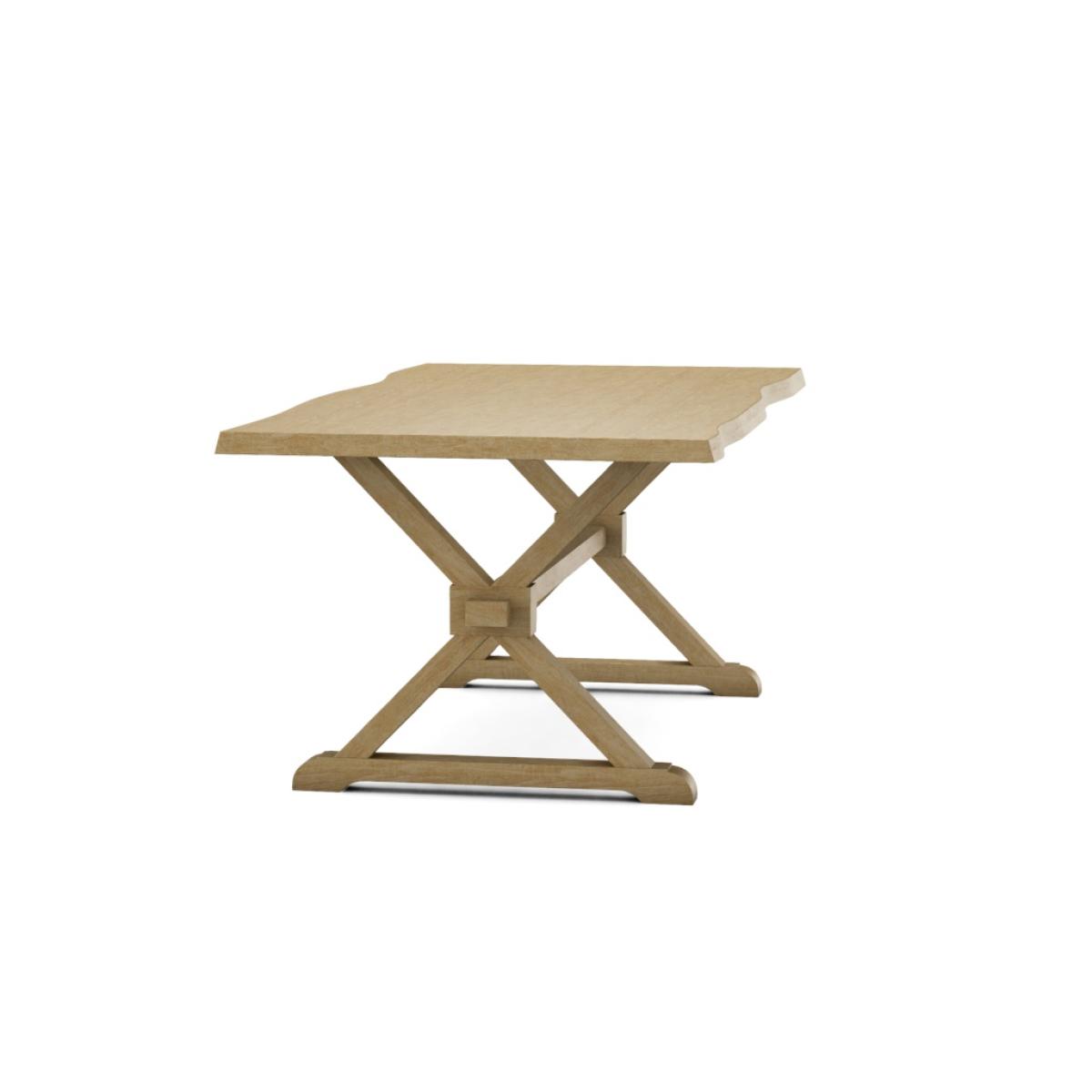 Farmhouse Live Edge Table Top w/ Farmhouse Trestle Base - T-4074A - Image 15