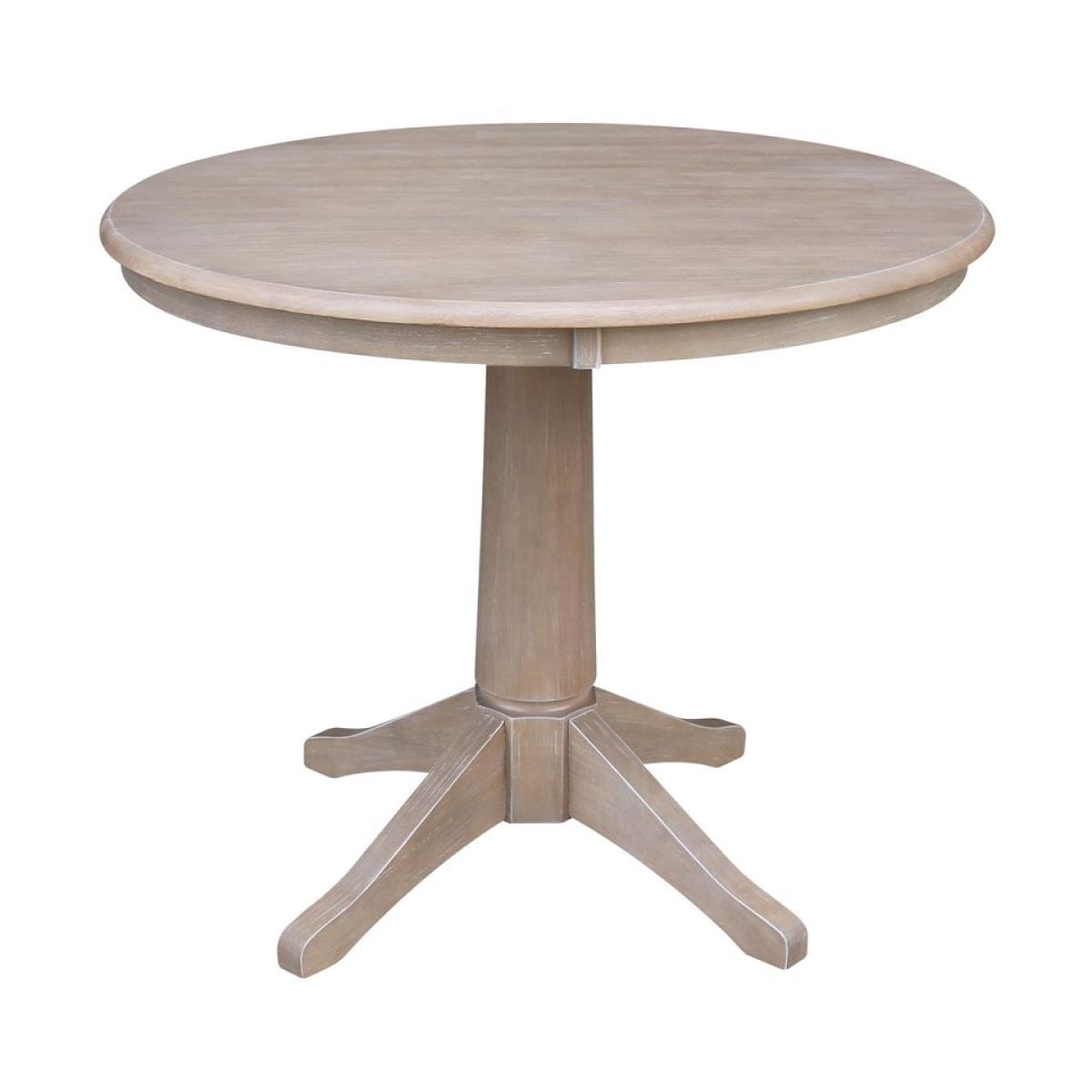 Dining Essentials - 36''Round Table Top w/30" H Transitional Pedestal in Taupe Gray - Image 2
