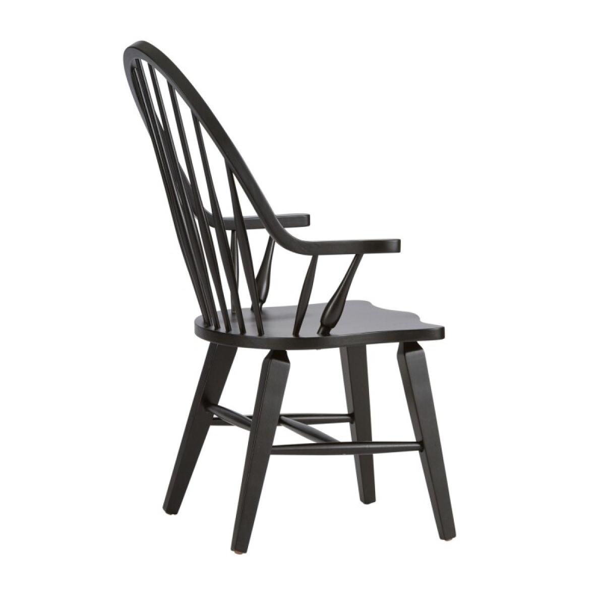 Hearthstone Ridge Windsor Back Arm Chair - Black - Image 6