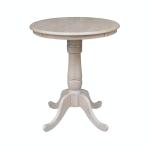 Dining Essentials - 30''Round Table Top w/36"H Traditional Pedestal w/Extension in Taupe Gray