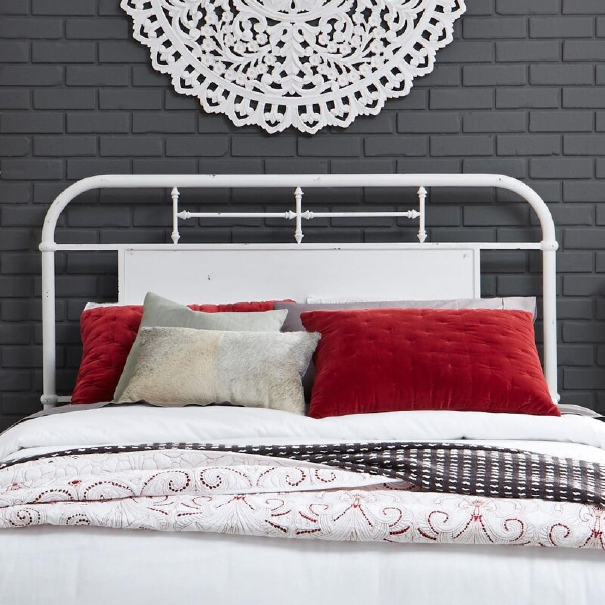 80efda5bab071b08396fba1b2fc7b82b Vintage Series Queen Metal Headboard - Antique White - Image 1