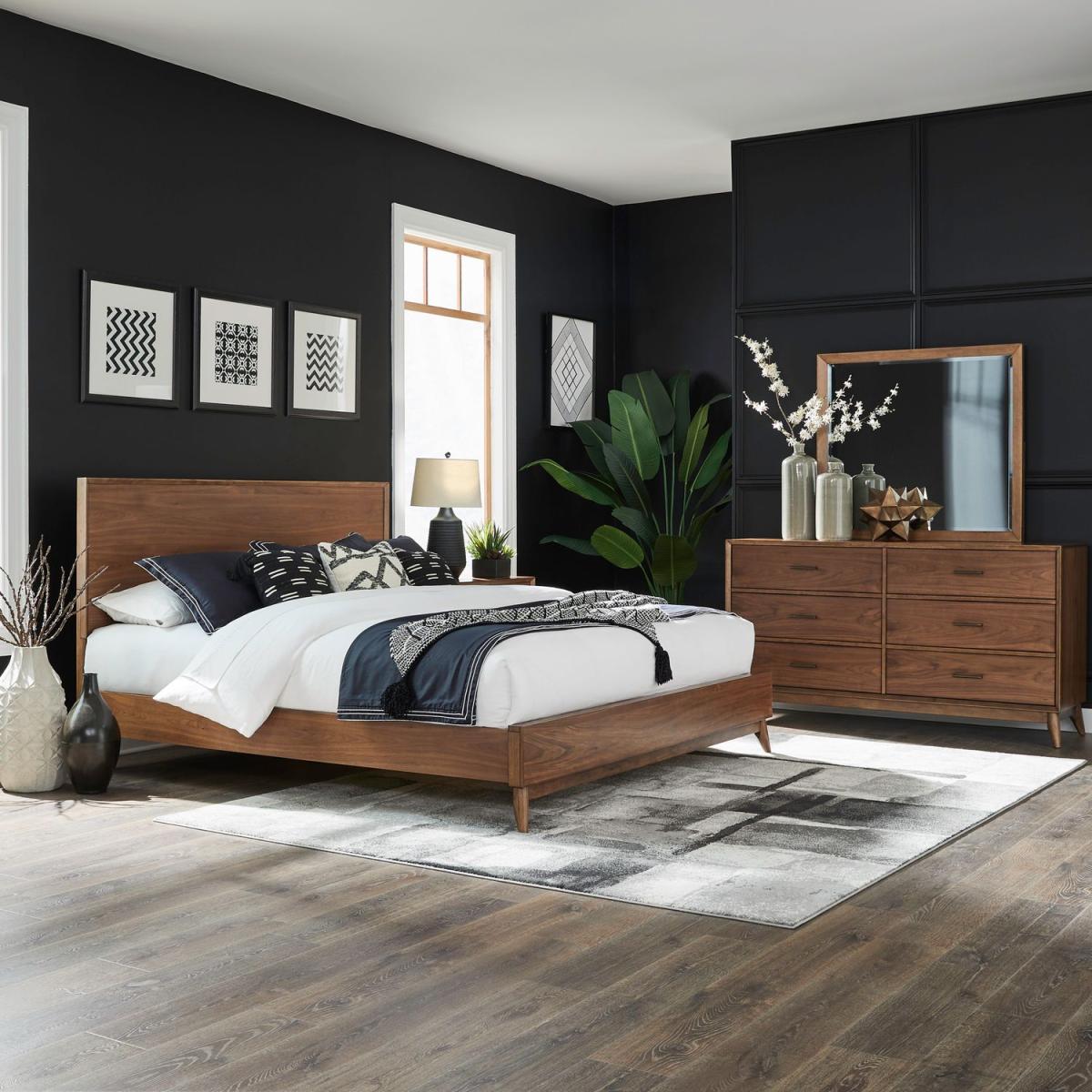 King Platform Bed, Dresser & Mirror - Image 2