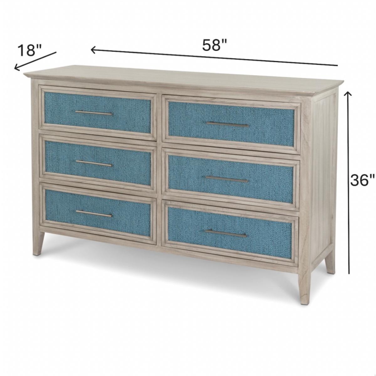 Ocean Isles 6 Drawer Woven Dresser - Image 8