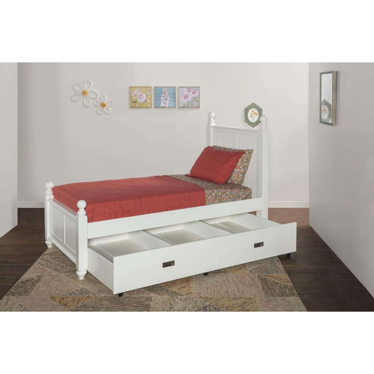 Tykes Bedroom - Pure White Cottage Twin Bed - BD08-201THN - Image 3