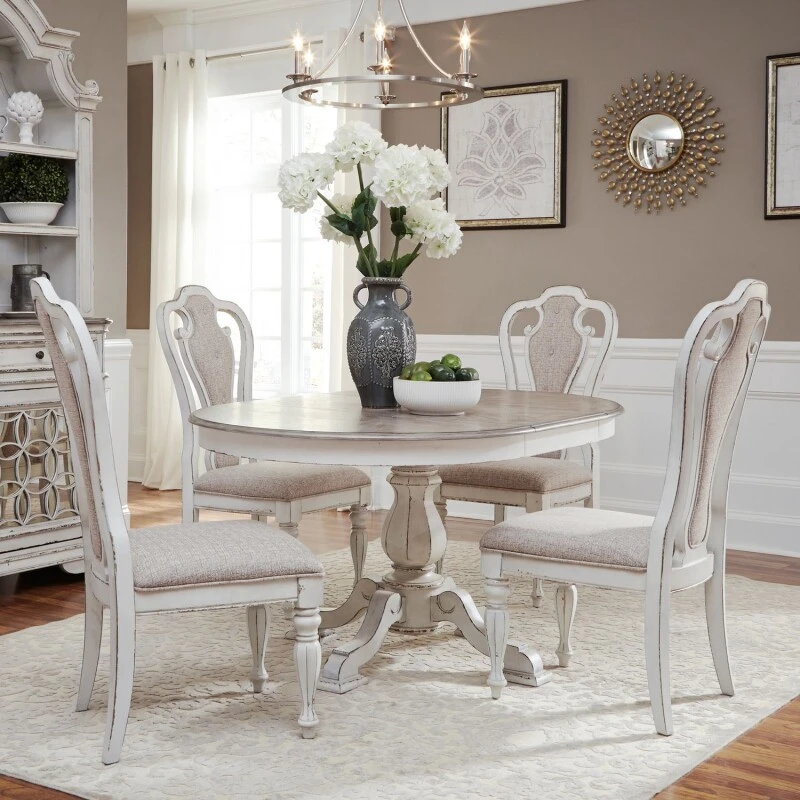 82807915b4913d06028e8c1dd689c4dd Magnolia Manor Opt 5 Piece Pedestal Table Set - Image 1