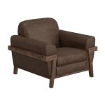 Wooden Frame & Base, Armchair - Loft Brown