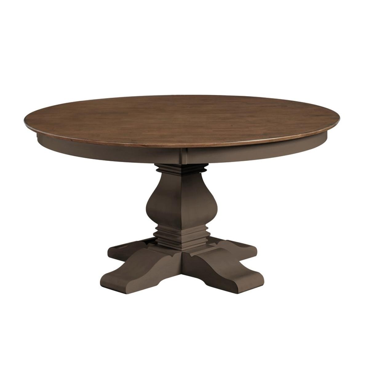 82a2ded8d0a6eb76c90882efbb44f375 Vista Collection 60'' Solid Round Table Top with Banks Pedestal Base in Hickory and Coal - T45-60RT - Image 1