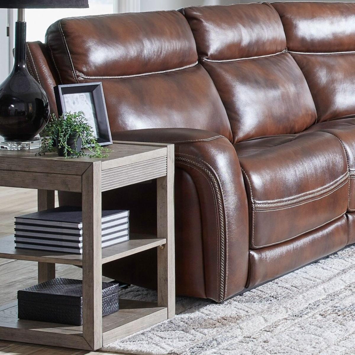 L Arm Recliner P2 & ZG - Cognac - Image 2