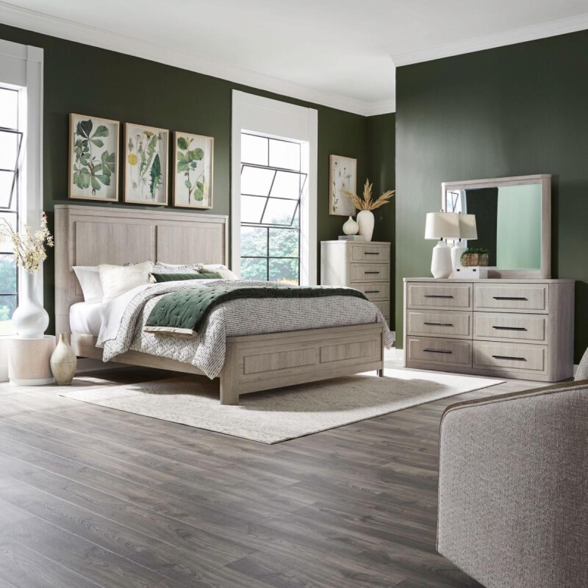 Modern Play Queen Panel Bed, Dresser & Mirror, Chest - Image 2