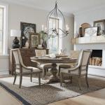 Americana Farmhouse 5 Piece Pedestal Table Set