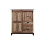 3 Drawer 1 Sliding Door 2 Door Gentleman's Chest - Antique