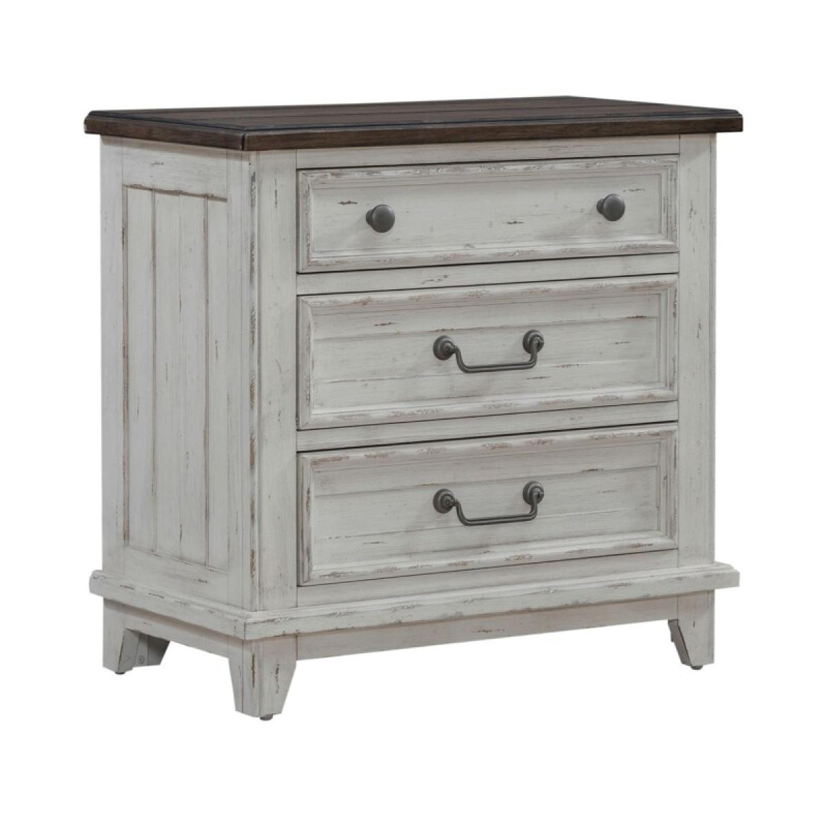 River Place 3 Drawer Nightstand w/ Charging Station - Image 3