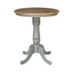Dining Essentials - 30'' Round Table Top w/36"H Traditional Pedestal w/ Extension in Hickory/Stone