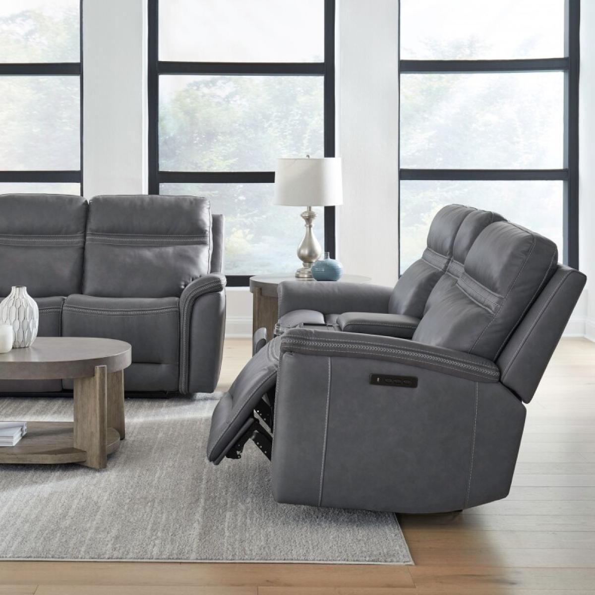 Cooper Loveseat w/Console P3 & ZG - Blue Gray - Image 3