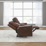 Avery Loveseat w/Console P2 - Cognac - Image 3