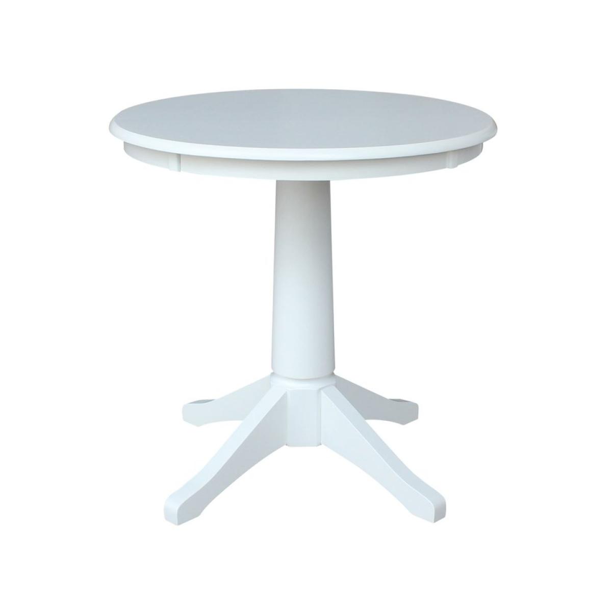 87eb9893af9fea743f9f1ac3d9c0ebae 30'' Pedestal Table in Pure White - Image 1
